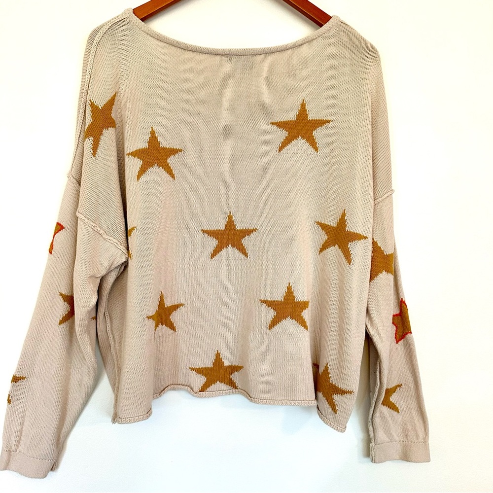 Star Patterned Beige Sweater - Picture 8 of 10